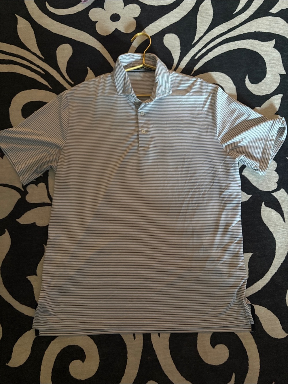 Ralph Lauren Light Blue and White Striped Polo